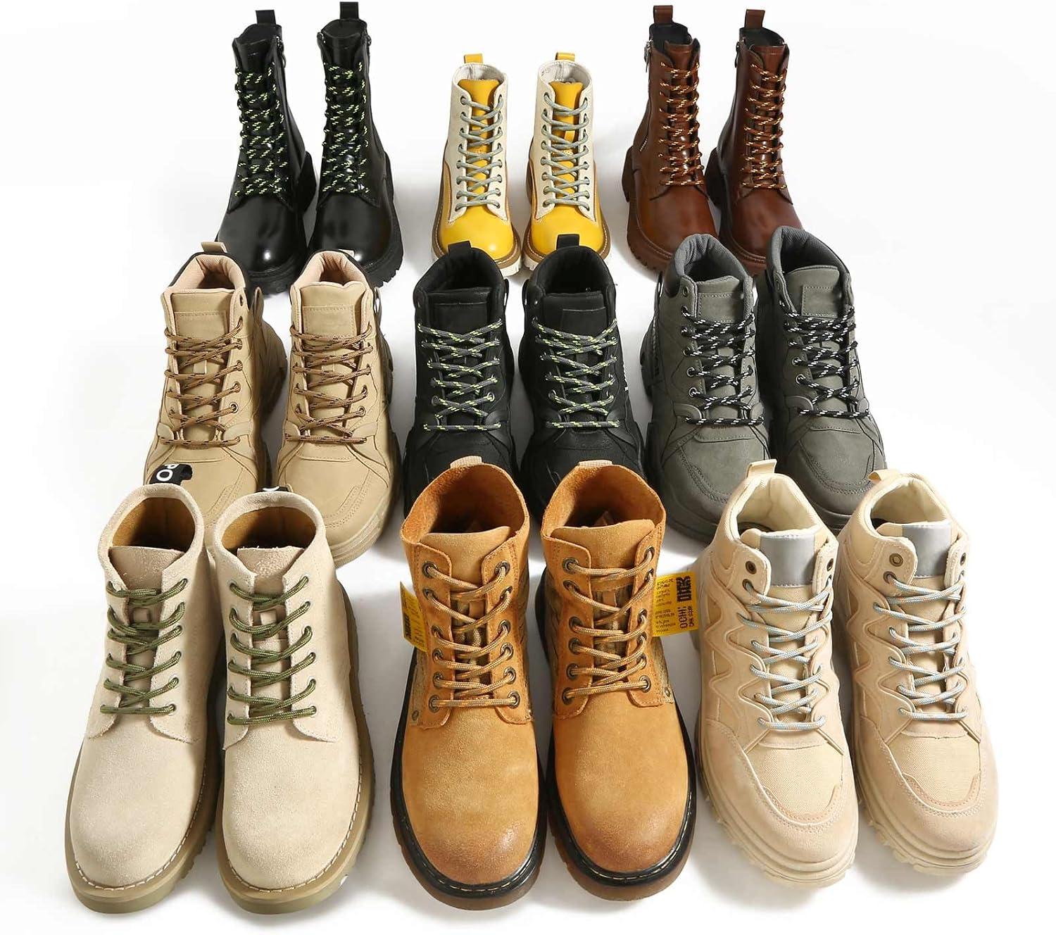 imageVSUDO Round Shoe Laces for Hiking Boots 532 Inch Shoestrings for Outdoor Work Shoes Thick Climbing Shoelaces for Boots08 Army Green With Brown Dot