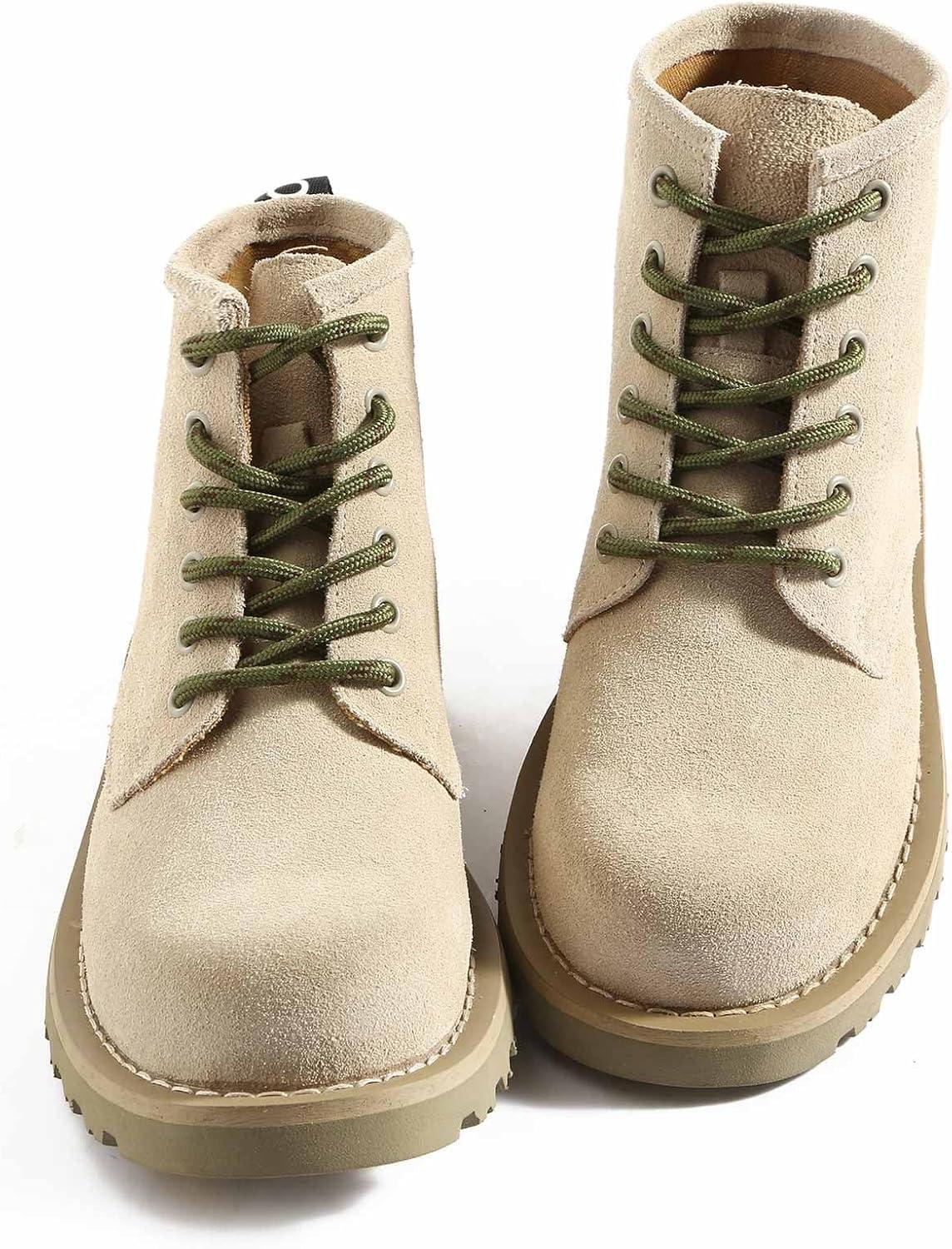imageVSUDO Round Shoe Laces for Hiking Boots 532 Inch Shoestrings for Outdoor Work Shoes Thick Climbing Shoelaces for Boots08 Army Green With Brown Dot
