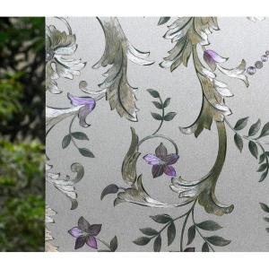 imageVSUDO 1 Roll 177quot by 787quot Privacy Window Film Morning Glory Pattern Window Tint Static Cling Window Glass Sticker for Home 968 Sq Ft Total177 By 1181