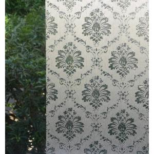 imageVSUDO Frosted Privacy Window Film Damascus Pattern Privacy Protection NonAdhesive Static Cling Glass Covering Decorative Window Tint for Home and Office 118 x 1575 InchesDamascus