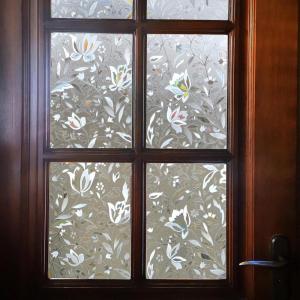 imageVSUDO 1 Roll 177quot by 787quot Static Cling Window Film for Privacy Tulip Flower Pattern Window Tint for Home Window Glass Sticker for Office 968 Sq Ft Total354 By 787