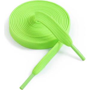 imageVSUDO 516 Fine Weave Flat Shoe Lace Shoestring for Running Athletic Sneaker21 Neon Green